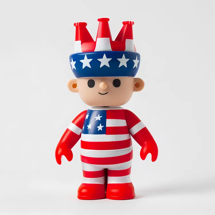 Patriotic Figure with Stars and Stripes