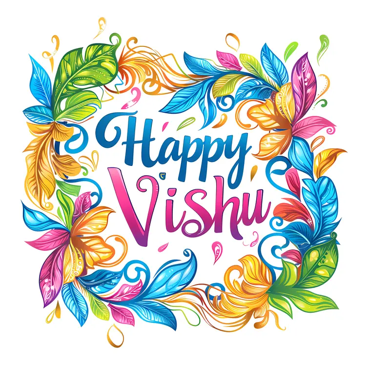 Colorful Happy Vishu Greeting Card