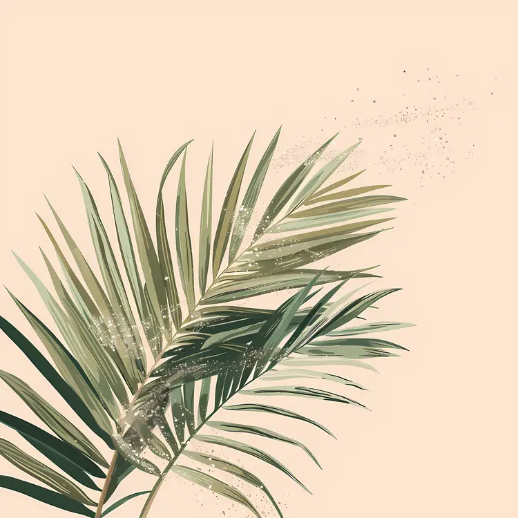 Palm Leaves with Beige Background