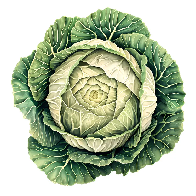 Light Green Cabbage Illustration