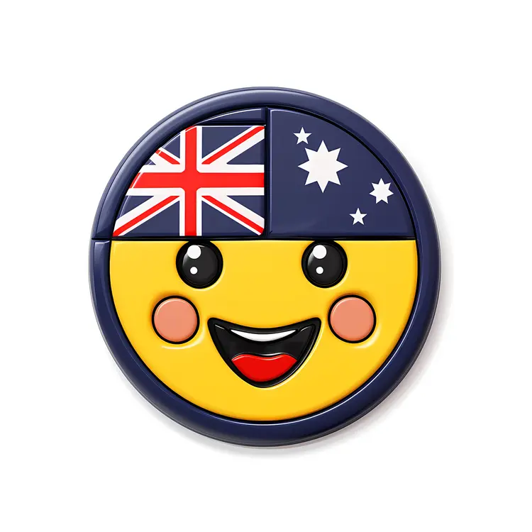 Happy Emoji with Australian Flag