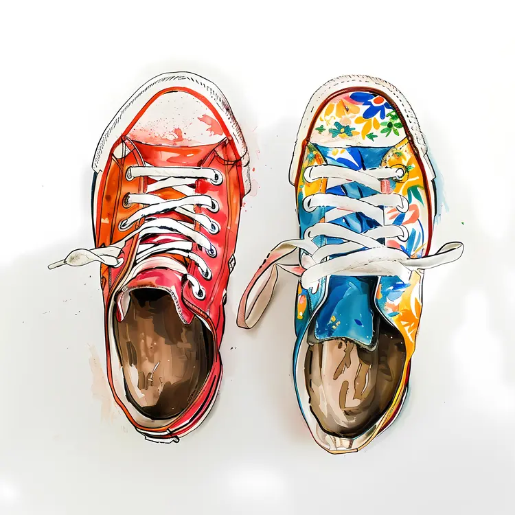 Colorful Mismatched Sneakers
