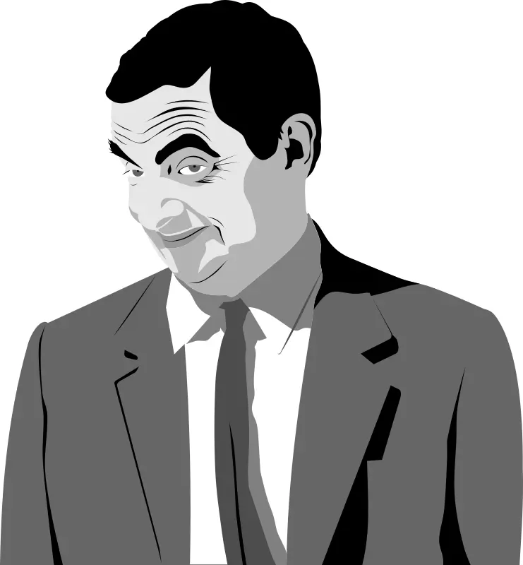 Smiling Man in Suit Cartoon Illustration
