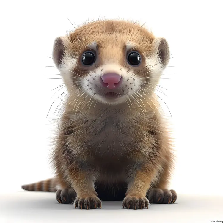 Adorable Ferret Illustration