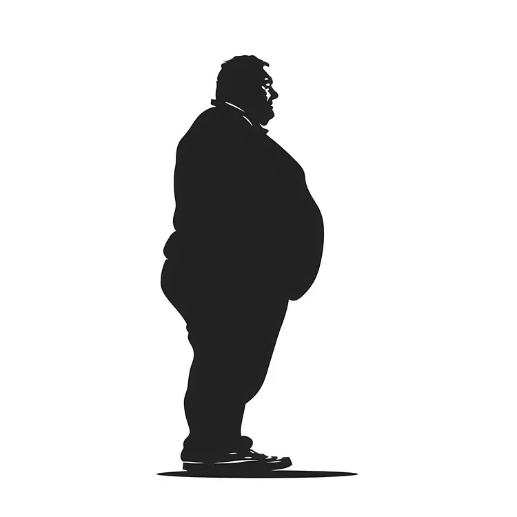Silhouette of an Overweight Man