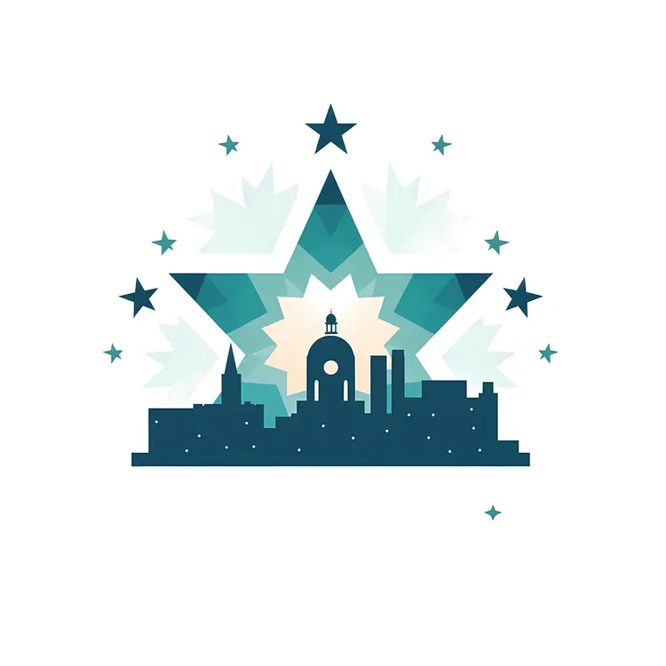Cityscape Silhouette with Stars
