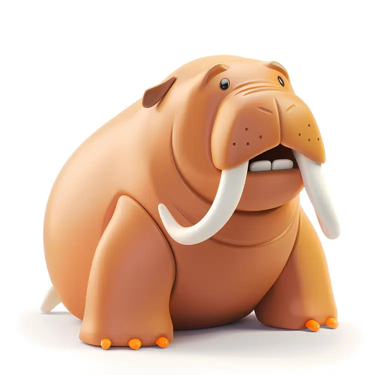 Cute Light Brown Walrus Cartoon