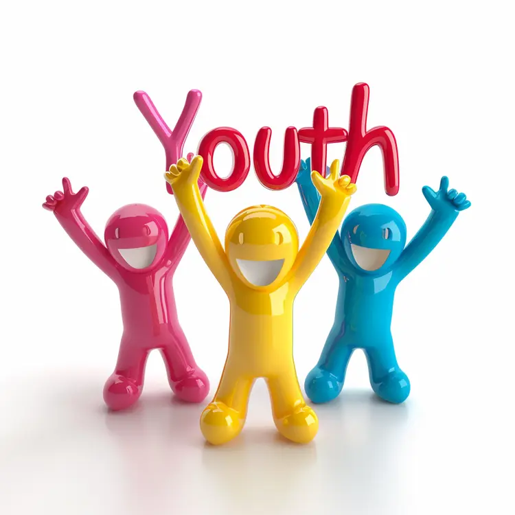 Youth Day Celebration with Colorful Figures