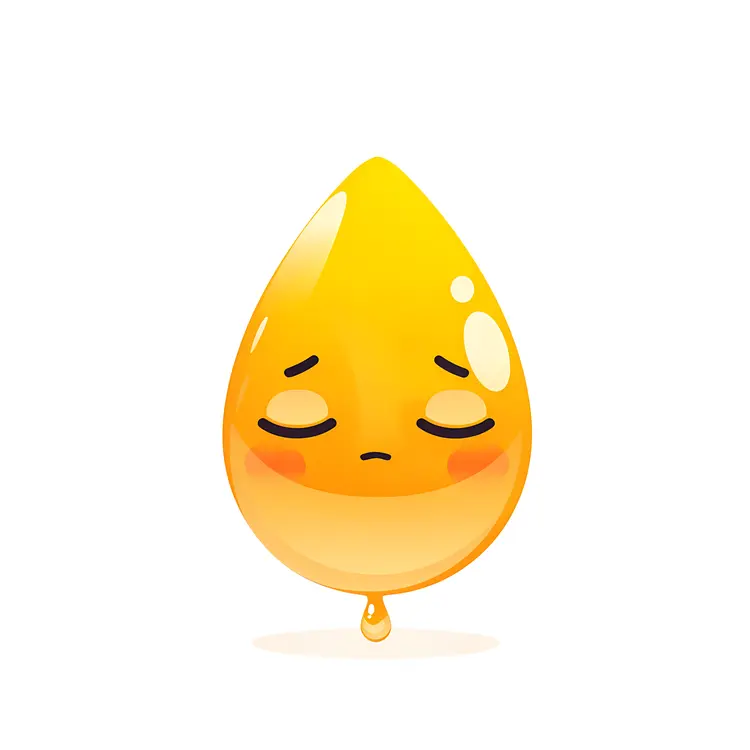 Sad Yellow Drop Emoji