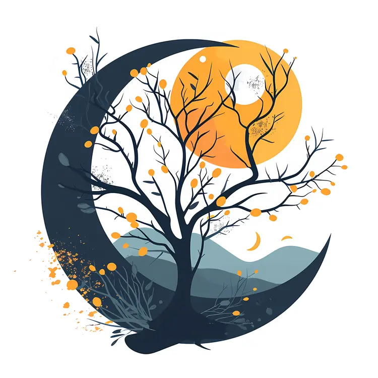 Tree in Crescent Moon