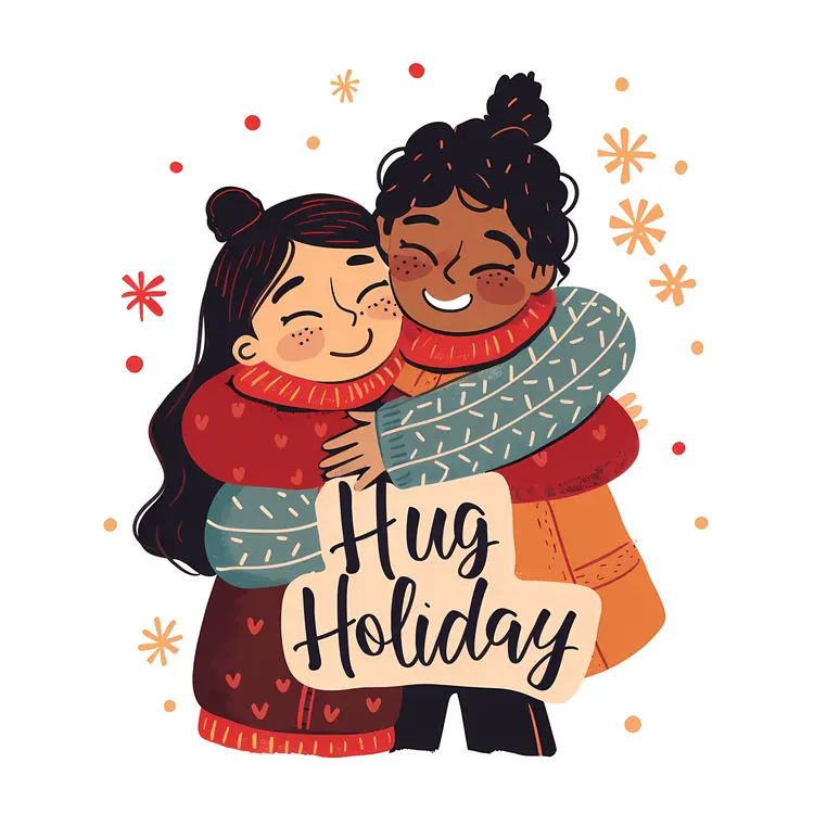 Two Friends Hugging for Hug Holiday