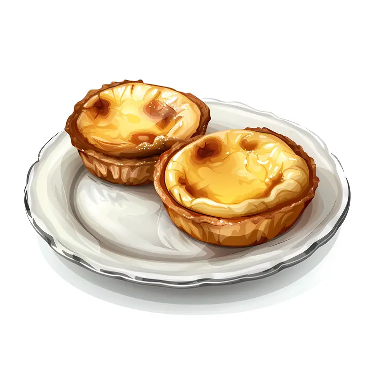 Custard Tarts on White Plate