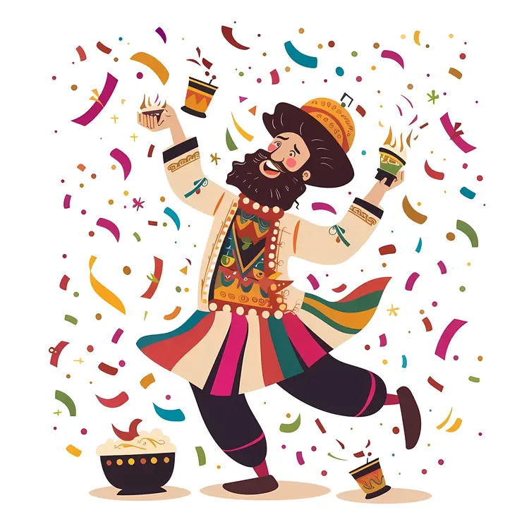Dancing Man in Festive Attire
