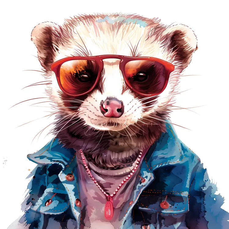 Cool Ferret with Sunglasses