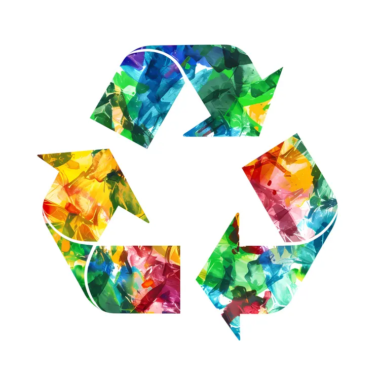 Colorful Recycle Symbol with Splashes