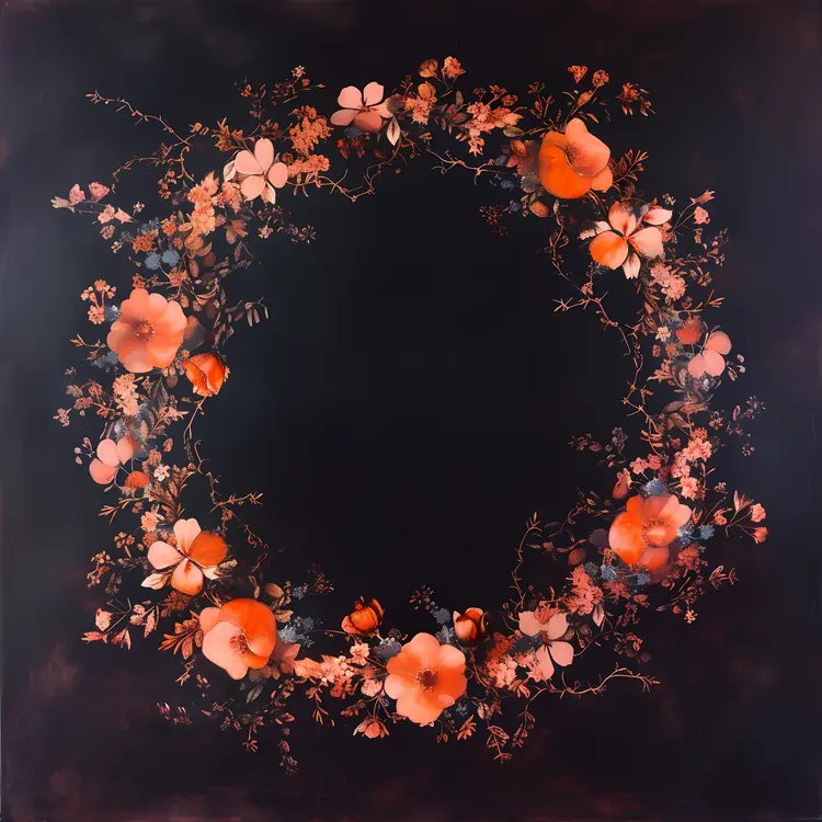 Elegant Floral Wreath with Orange Flowers