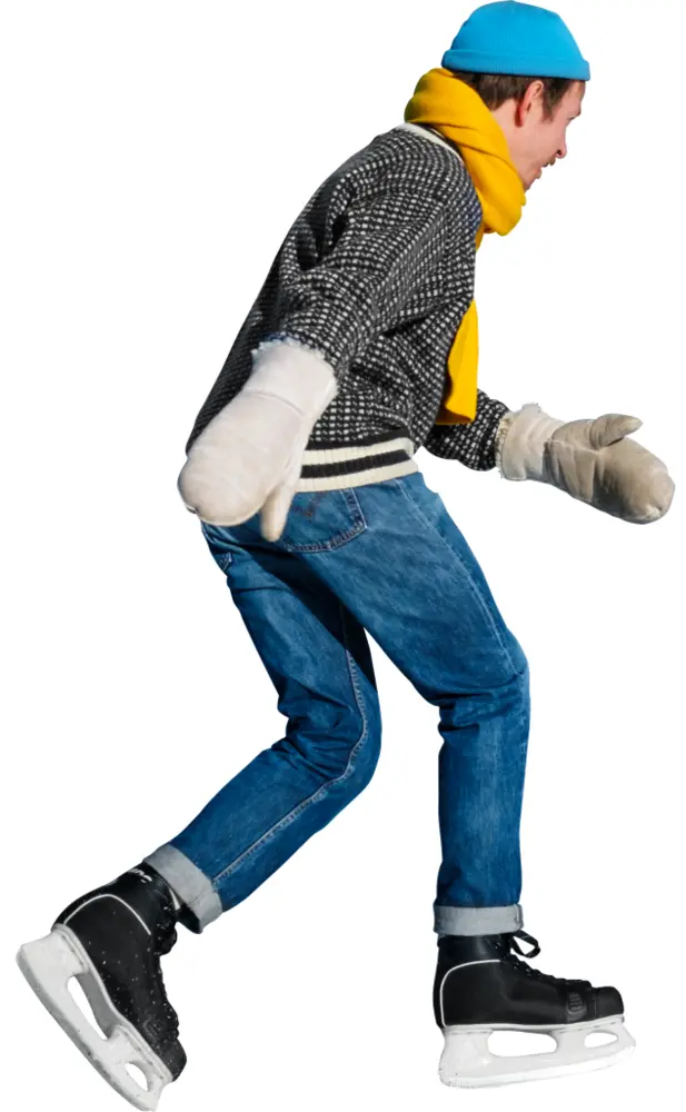 Ice Skater in Winter Gear