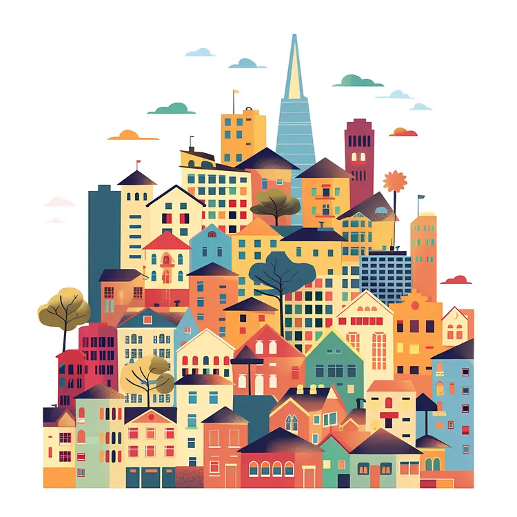 Colorful Cityscape Illustration