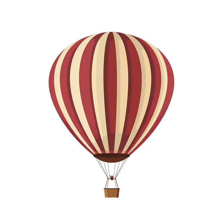 Red and White Striped Hot Air Balloon in the Sky