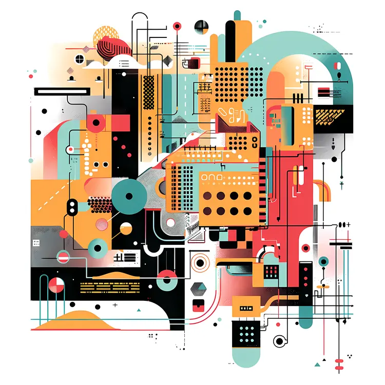 Colorful Abstract Art with Geometric Shapes