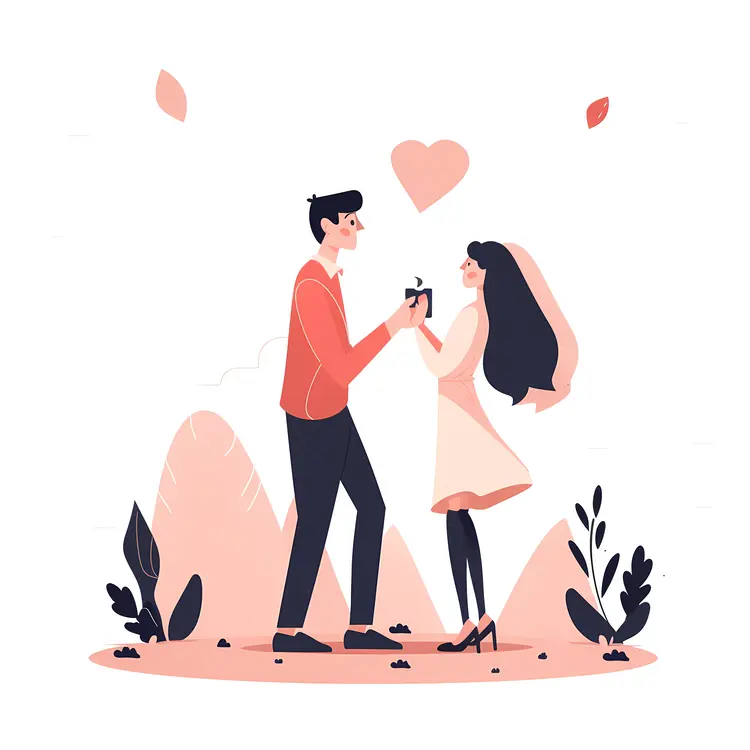 Couple Proposing in Romantic Setting