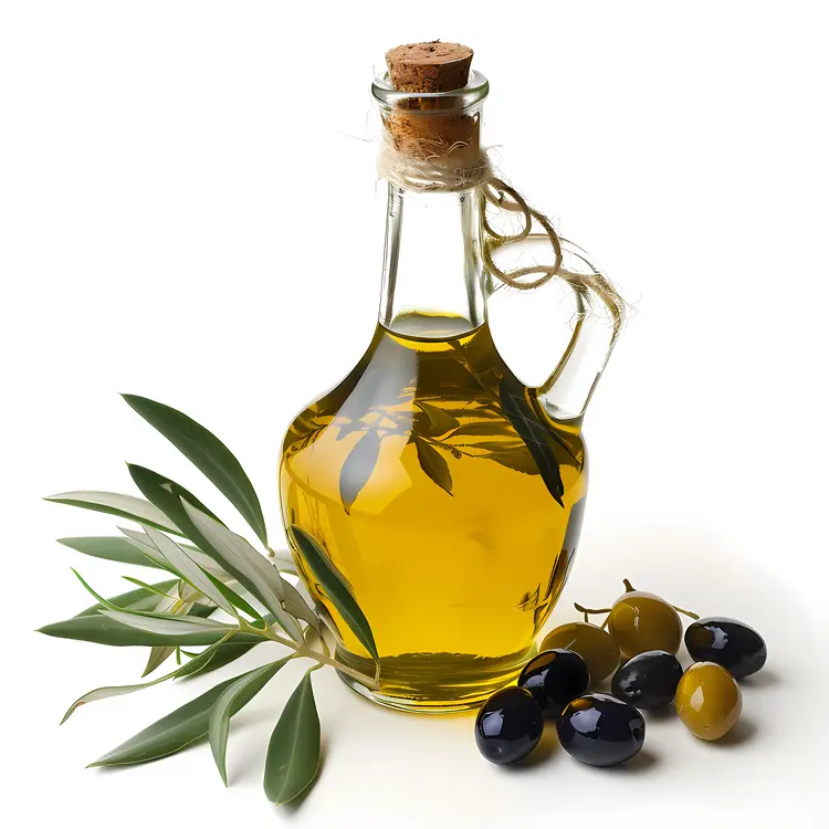 Olive Oil Bottle with Olives