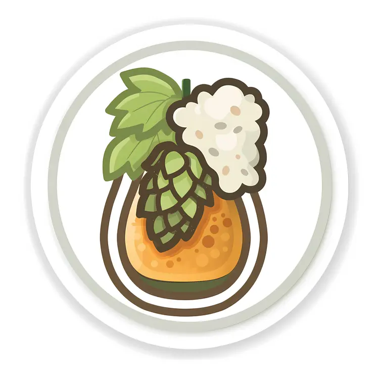Beer Icon with Hops and Foam