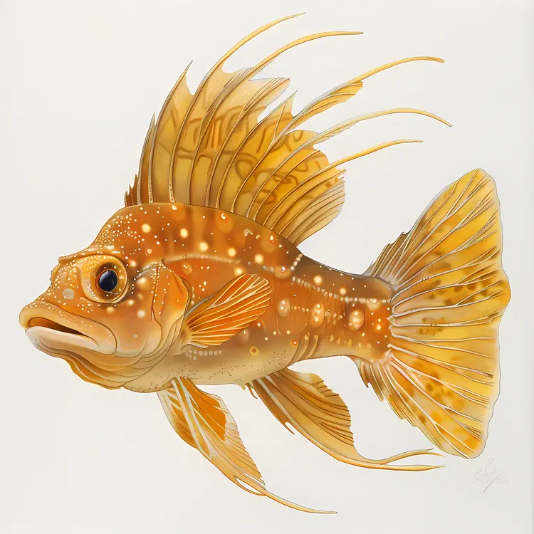 Orange Fish with Spiky Fins