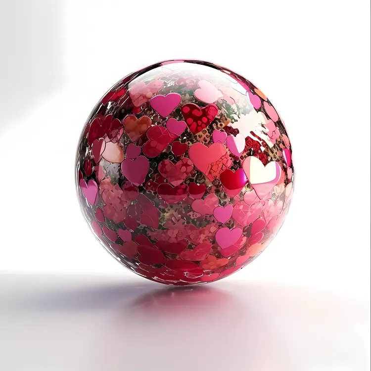 Pink and Red Heart Globe