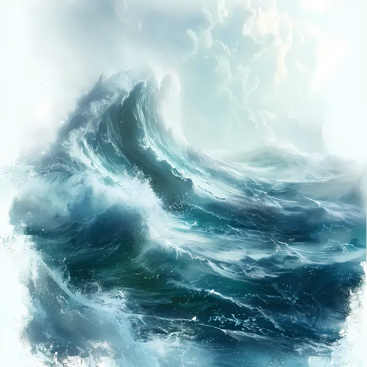 Stormy Ocean Wave in Nature Art