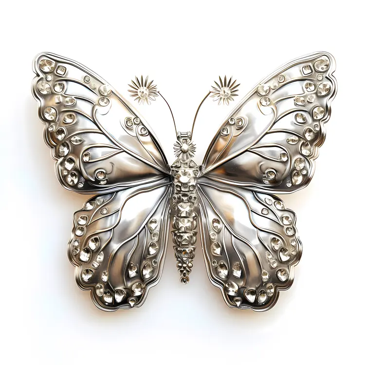 Silver Butterfly Jewelry Ornament