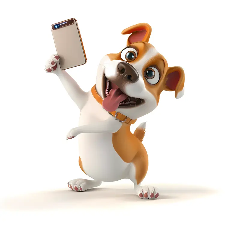 Happy Dog Taking a Selfie