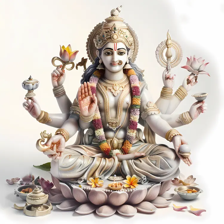 Intricate Hindu Deity Sculpture