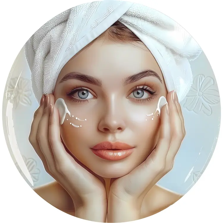 Woman Applying Skincare Cream
