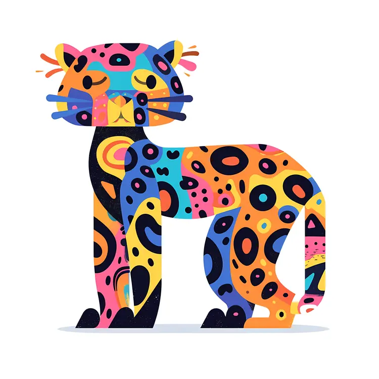 Colorful Abstract Leopard