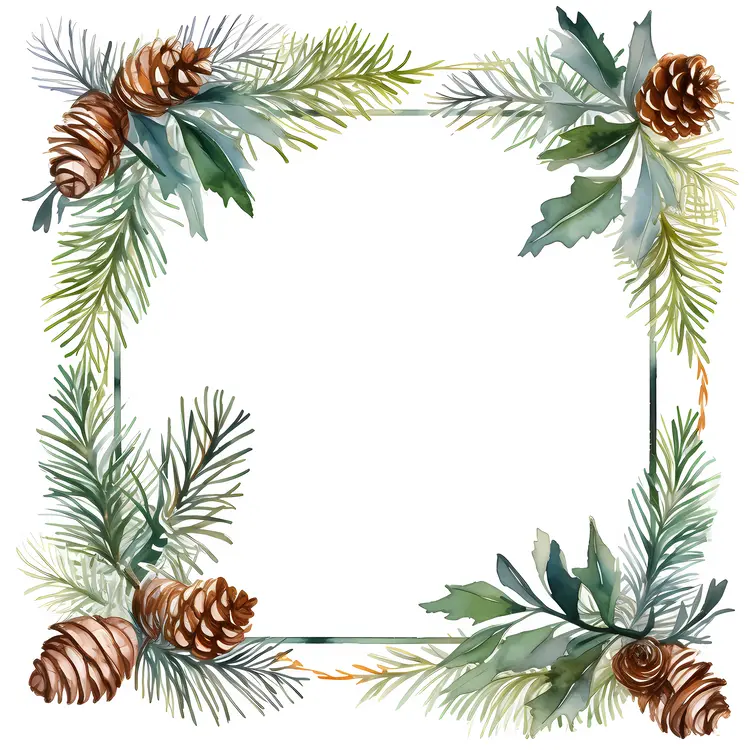 Pine Cone Frame with Greenery