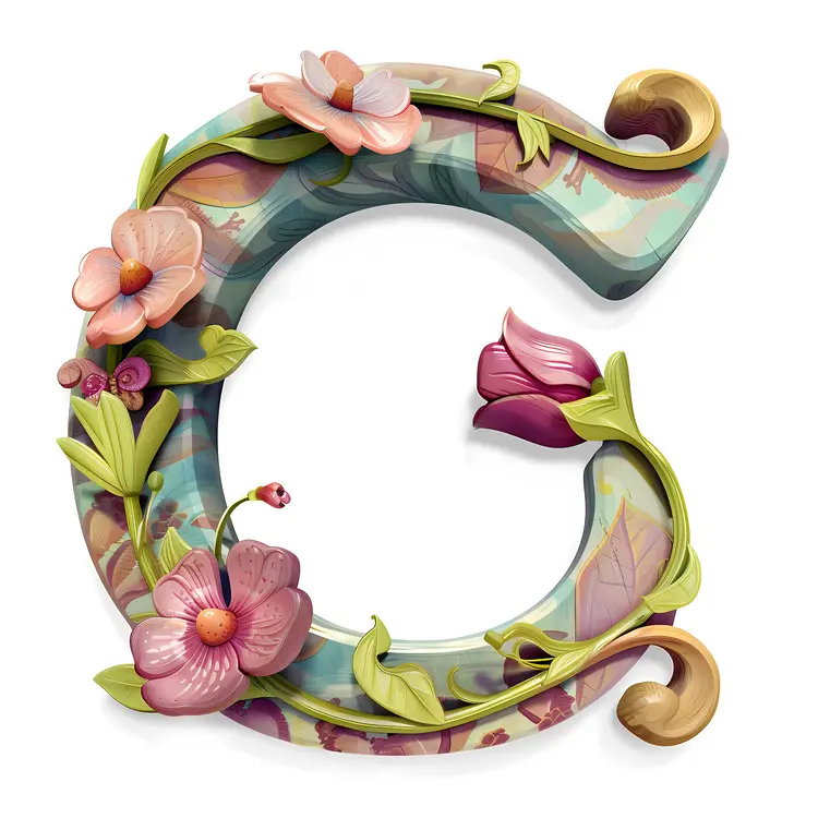 Decorative Floral Letter C