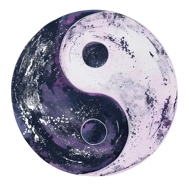 Purple Yin Yang Symbol