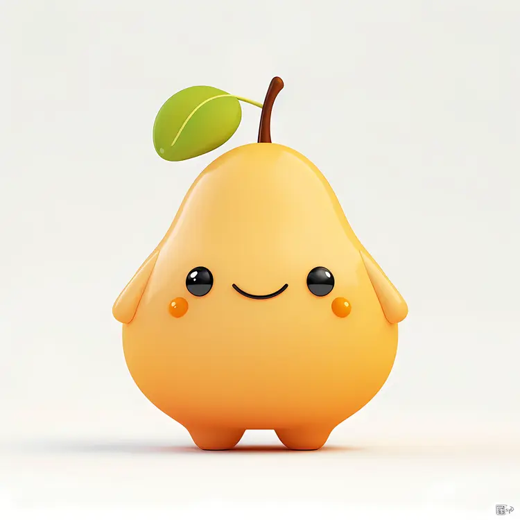 Cute Orange Pear with a Smile