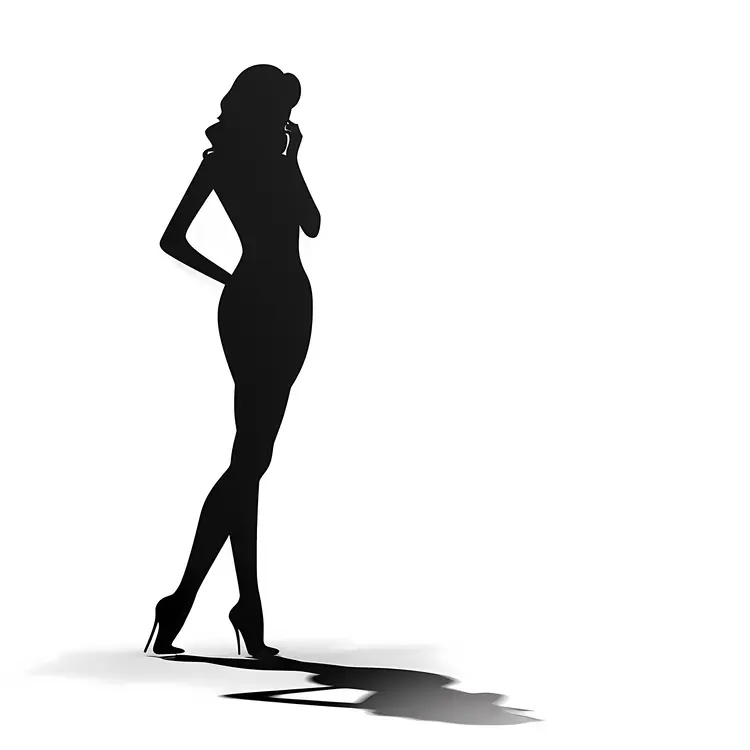 Elegant Black Silhouette of a Woman