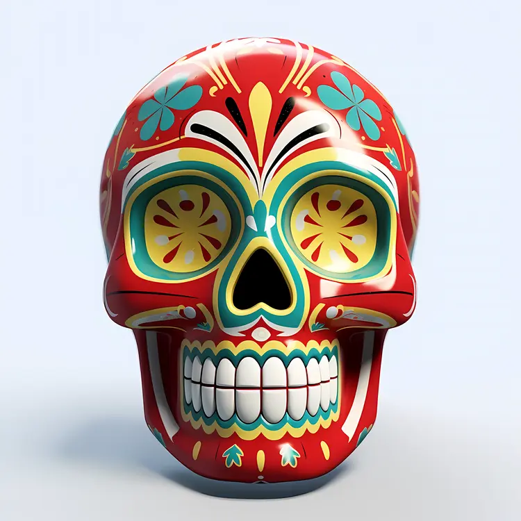 Red Sugar Skull for Day of the Dead