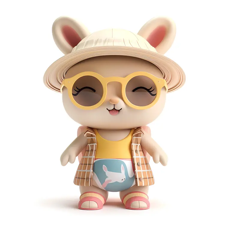 Cute Bunny in Summer Outfit