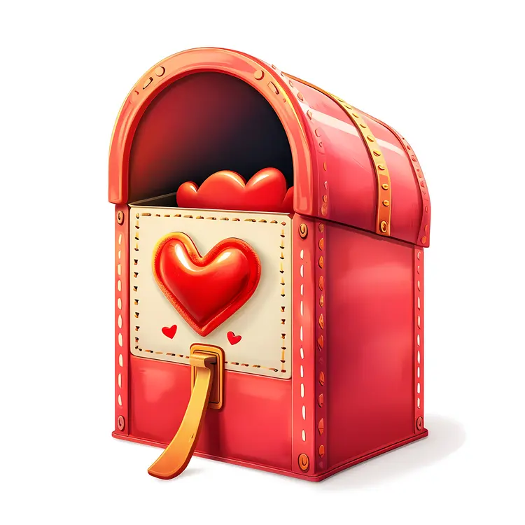Red Mailbox with Heart for Valentine's Day