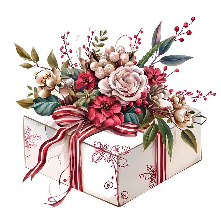 Delightful Gift Box with Floral Arrangement