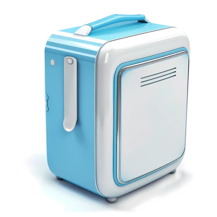Blue and White Portable Cooler
