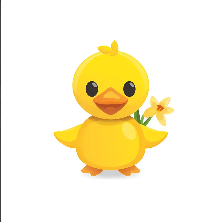 Cute Yellow Cartoon Duck