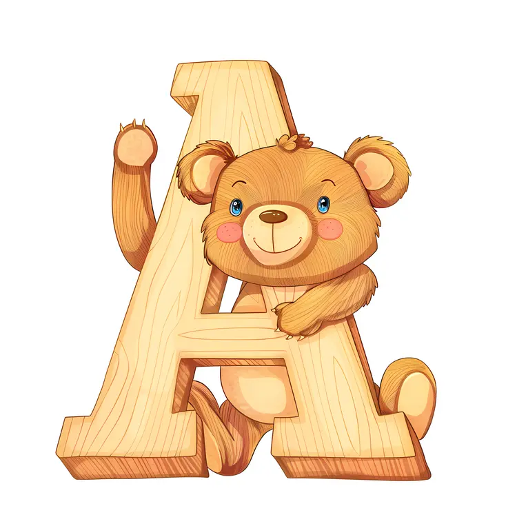 Cute Bear with Letter A