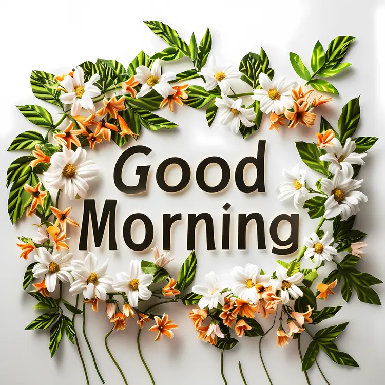 White Floral Good Morning Greeting