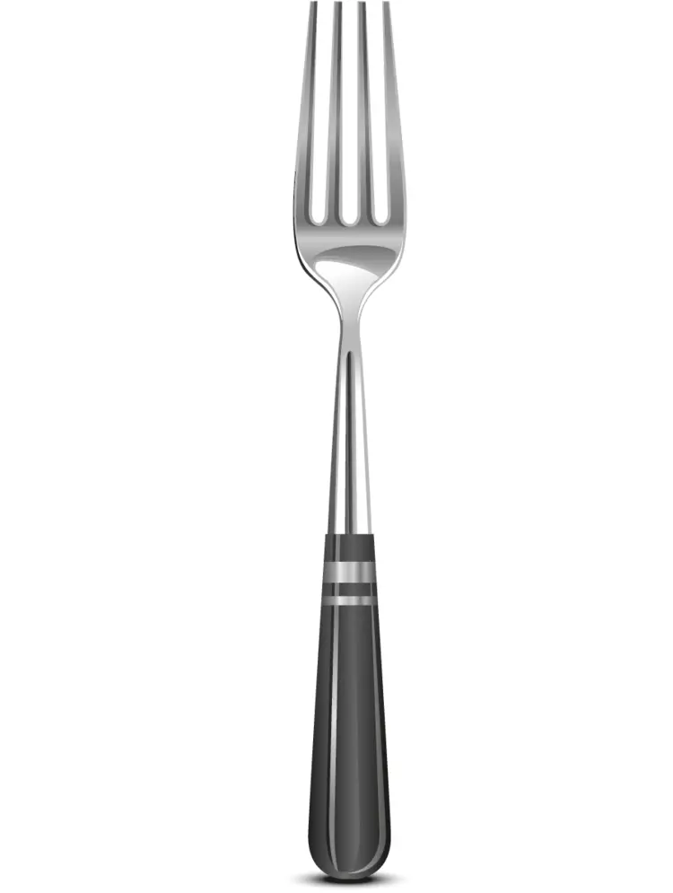 Black-handled Fork for Dining