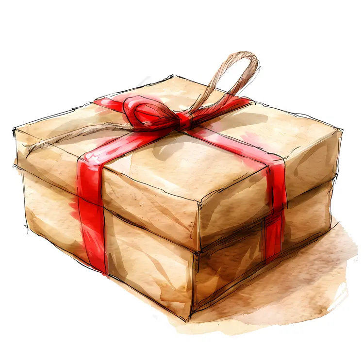 Sketch Gift Box with Ribbon